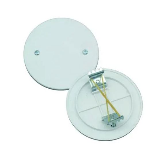 Coperchio con graffe per cassetta da incasso tonda Ø 65 mm Coperchio con graffe per cassetta da incasso tonda Ø 65 mm